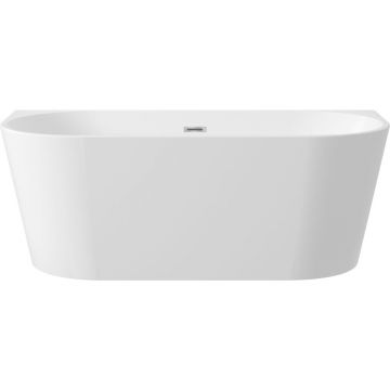 Cada baie freestanding Deante Silia, 150 x 75 cm, lipita de perete, alb lucios