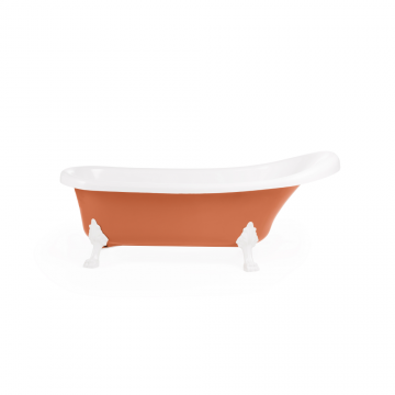 Cada baie freestanding Fibrex Knossos, compozit, portocaliu, 170 x 70 x 67 cm
