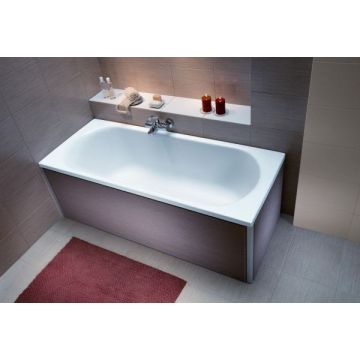 Cada baie rectangulara Kolo Opal Plus 170x70cm complet echipata cu panou frontal lateral si sifon