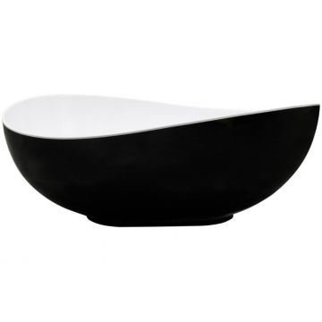 Cada free-standing Besco Siya Black & White 172x200cm ventil click-clack cu top cleaning negru alb