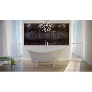 Cada retro free-standing Besco Otylia 170x77cm cu picioare albe Cada retro free-standing Besco Otylia 170x77cm cu picioare albe