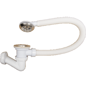 Coloana pentru cada Wirquin, cu preaplin, sifon mic si dop, polipropilena, alb, 50 cm