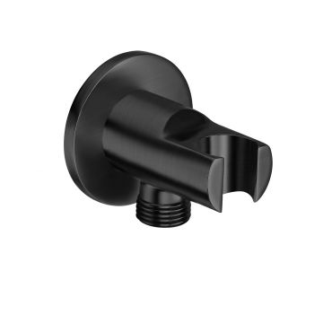 Conector FixFit Roca Aqua cu agatatoare de dus negru periat